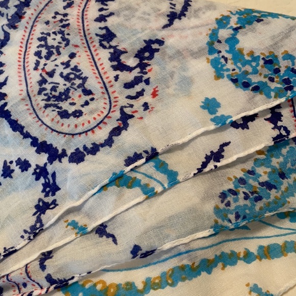 Matilda Jane Wrap Scarf sarong Shawl Blue White Beachy Tropical Cruise Gift NEW - Picture 4 of 5